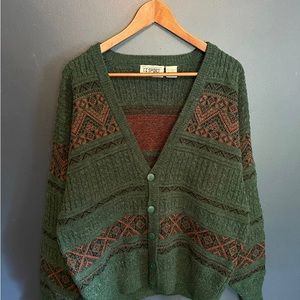 Green Vintage Cardigan Size Large